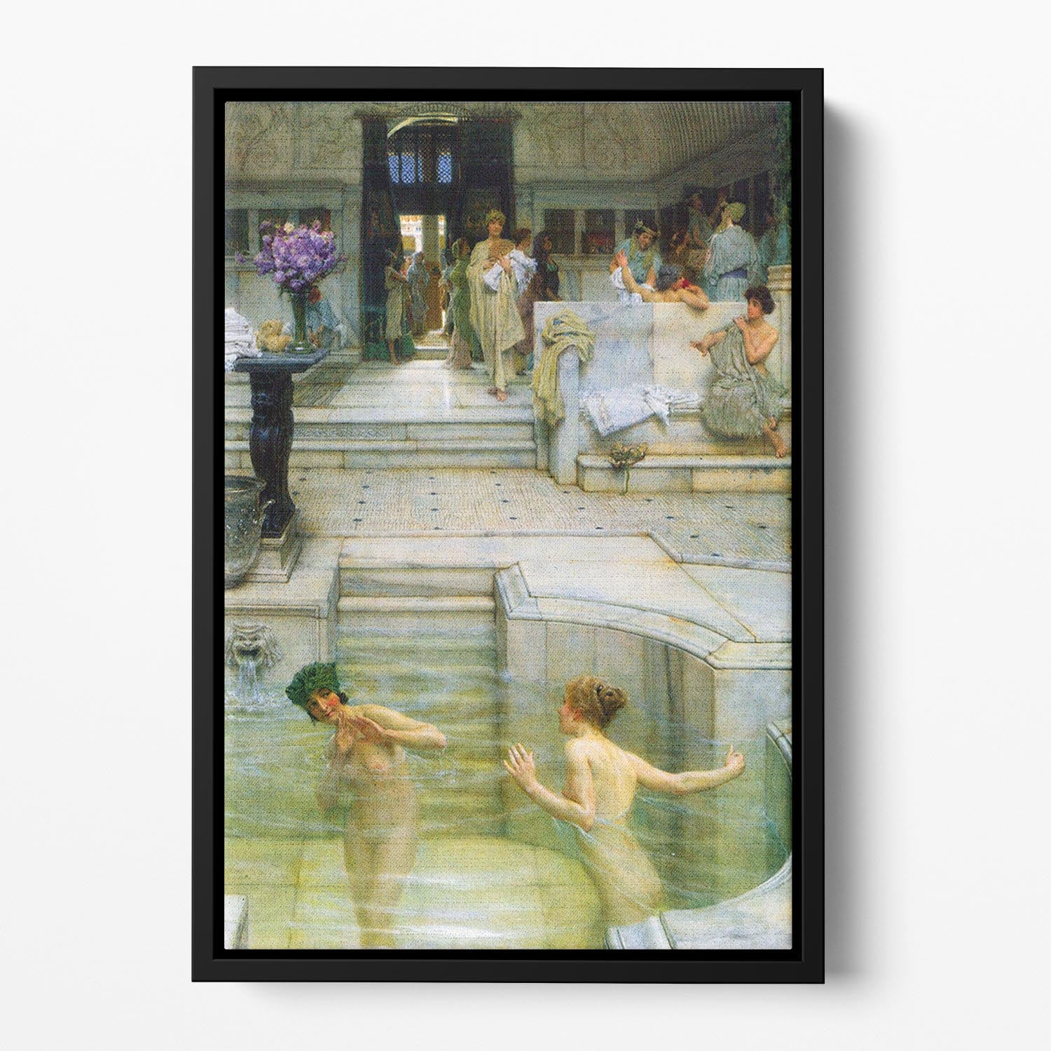 A favorite tradition by Alma Tadema Floating Framed Canvas - Canvas Art Rocks - 2