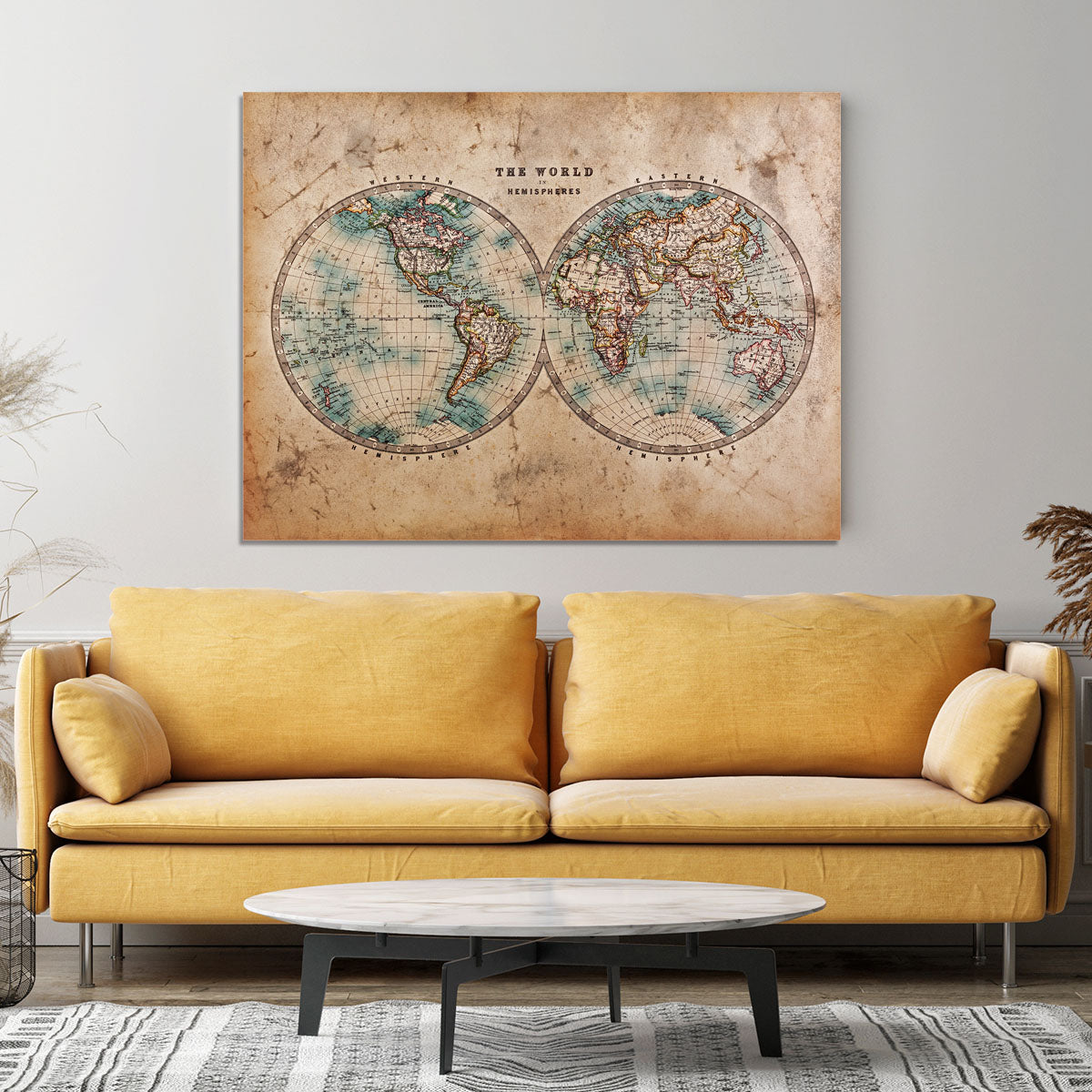 A genuine old stained World map Canvas Print or Poster - Canvas Art Rocks - 4