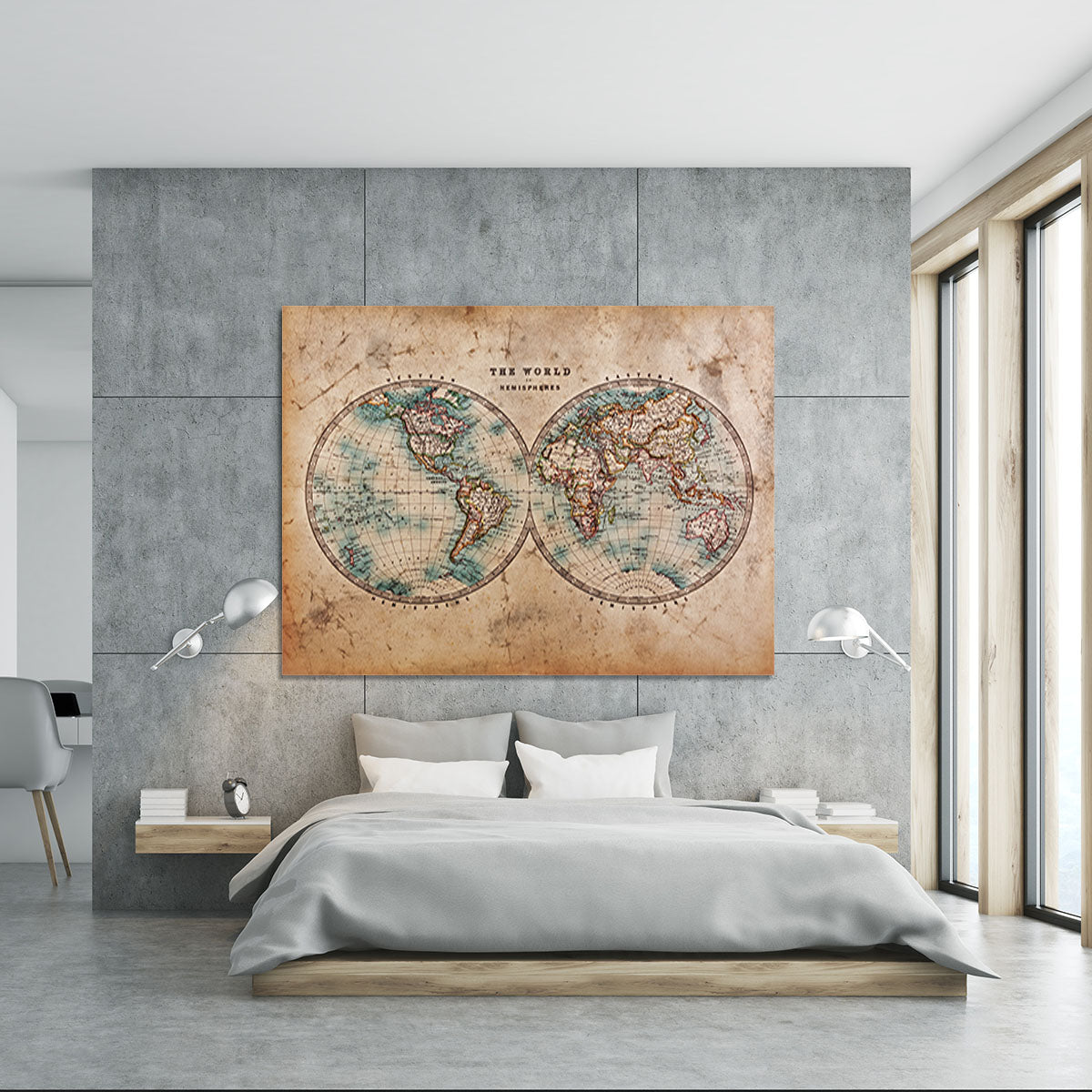 A genuine old stained World map Canvas Print or Poster - Canvas Art Rocks - 5