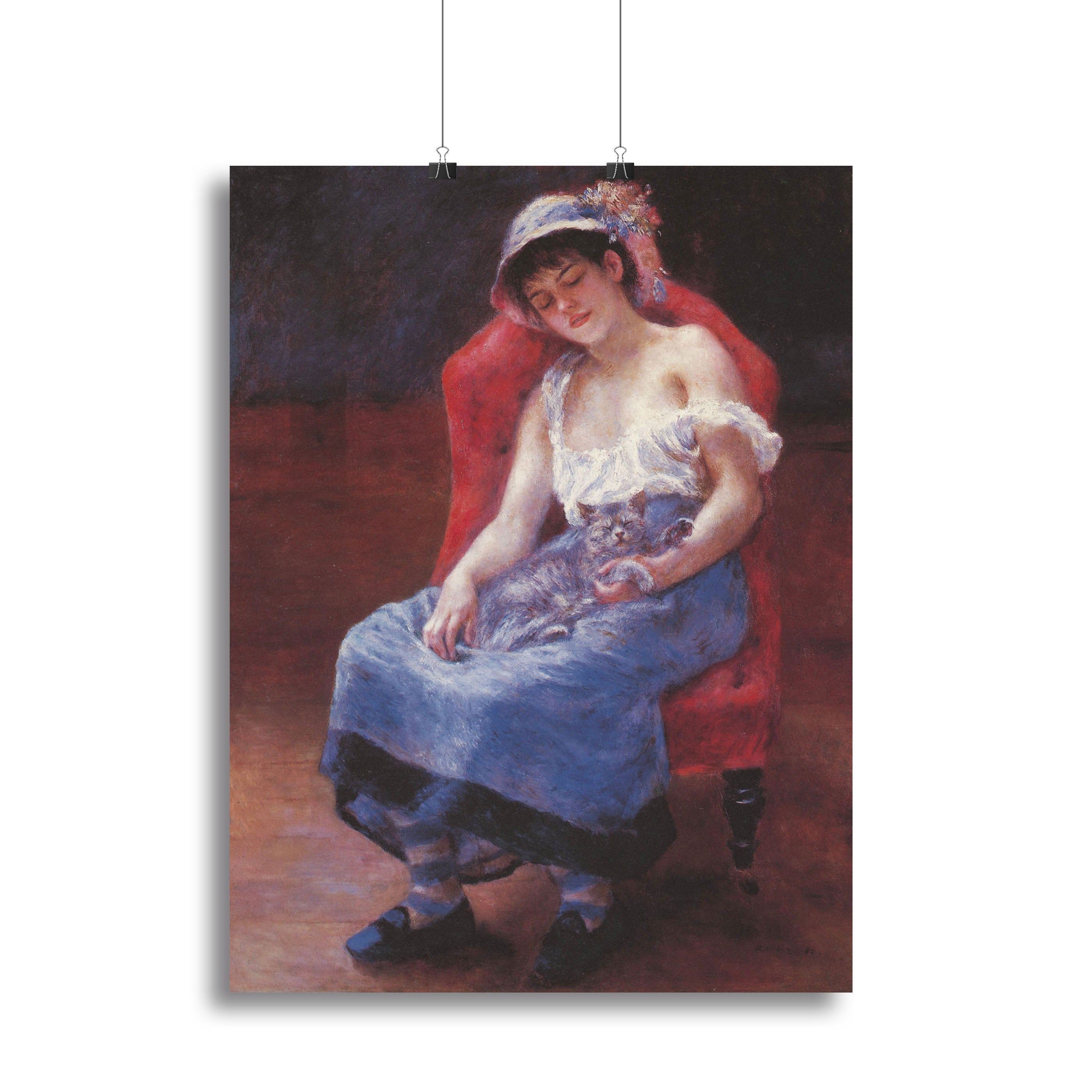 A girl asleep by Renoir Canvas Print or Poster - Canvas Art Rocks - 2
