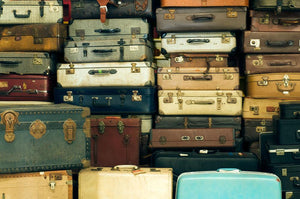 A lot of Old vintage suitcases Wall Mural Wallpaper - Canvas Art Rocks - 1