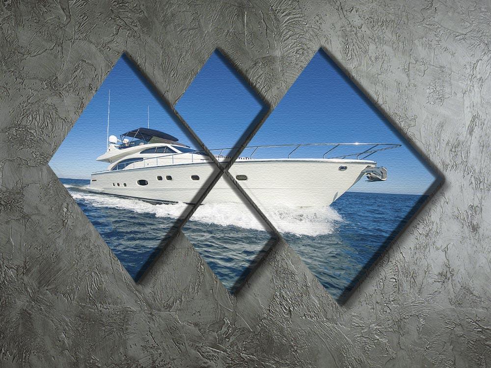 A luxury private motor yacht 4 Square Multi Panel Canvas  - Canvas Art Rocks - 2