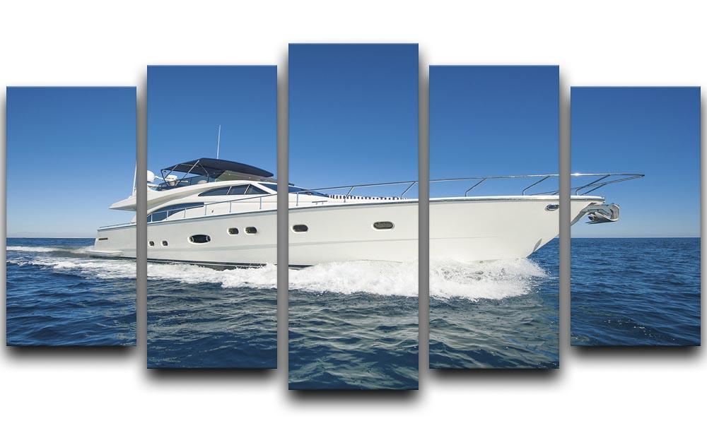 A luxury private motor yacht 5 Split Panel Canvas  - Canvas Art Rocks - 1