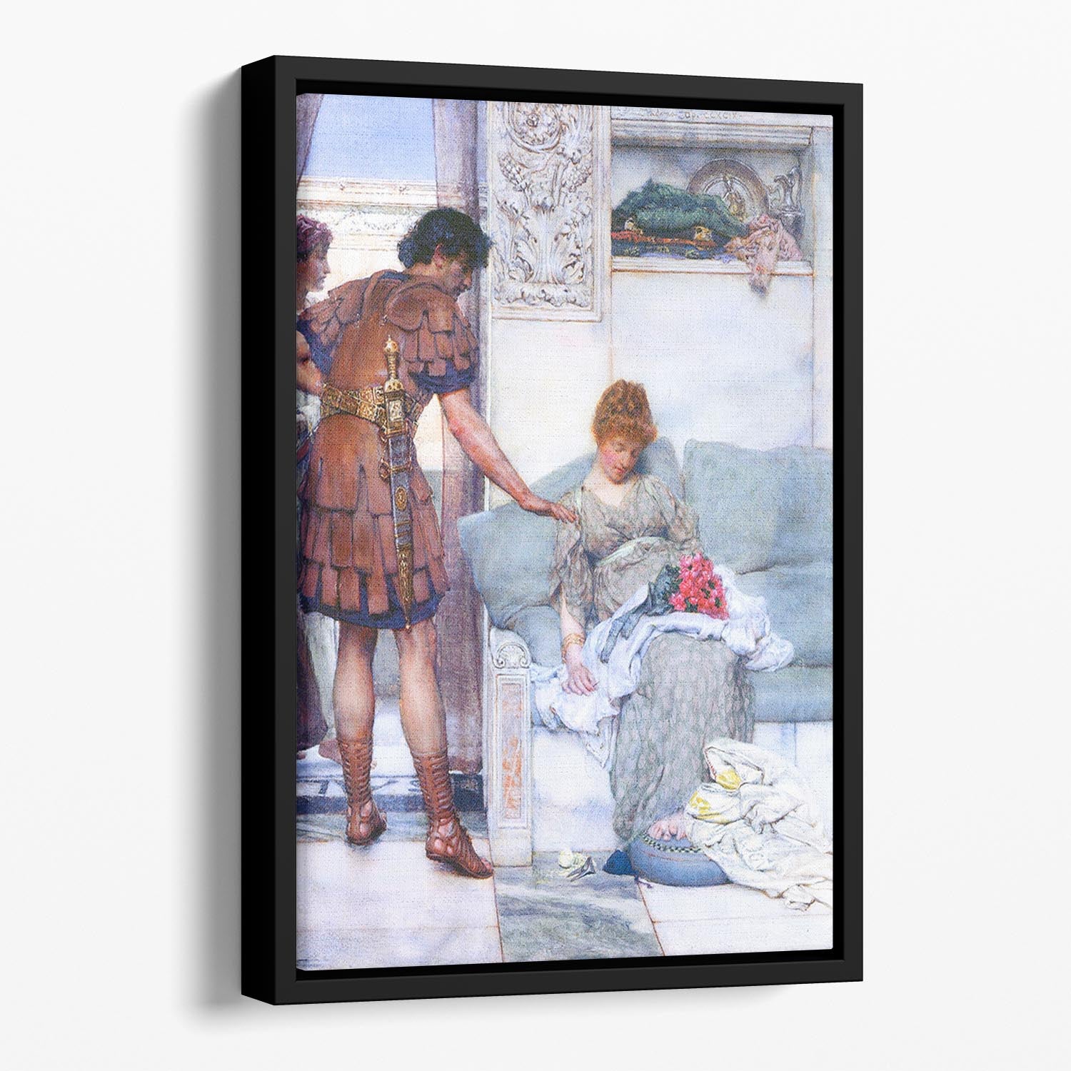 A quiet greeting by Alma Tadema Floating Framed Canvas - Canvas Art Rocks - 1