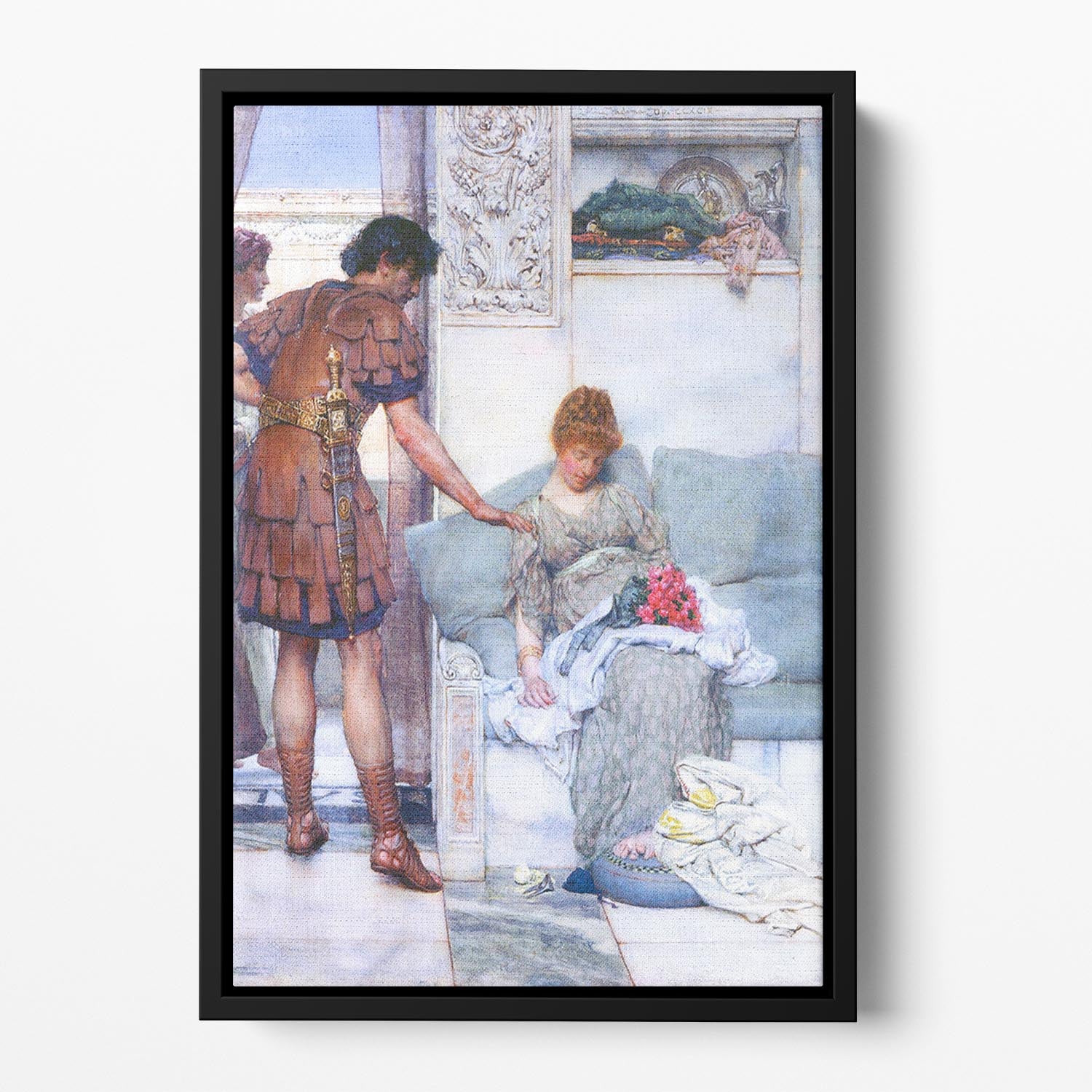 A quiet greeting by Alma Tadema Floating Framed Canvas - Canvas Art Rocks - 2