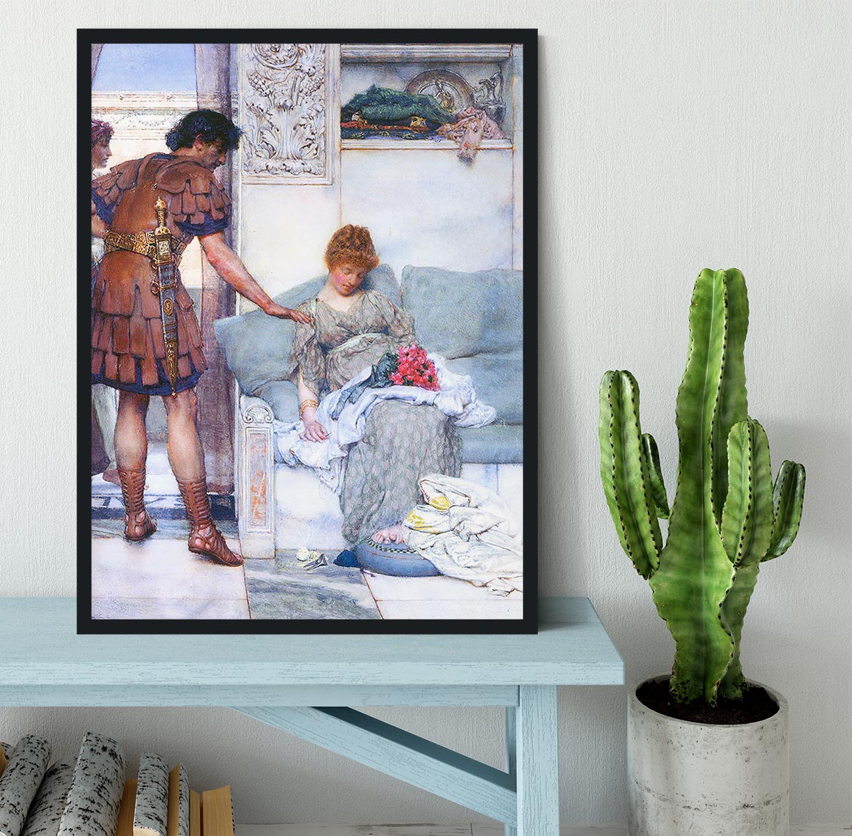 A quiet greeting by Alma Tadema Framed Print - Canvas Art Rocks - 2