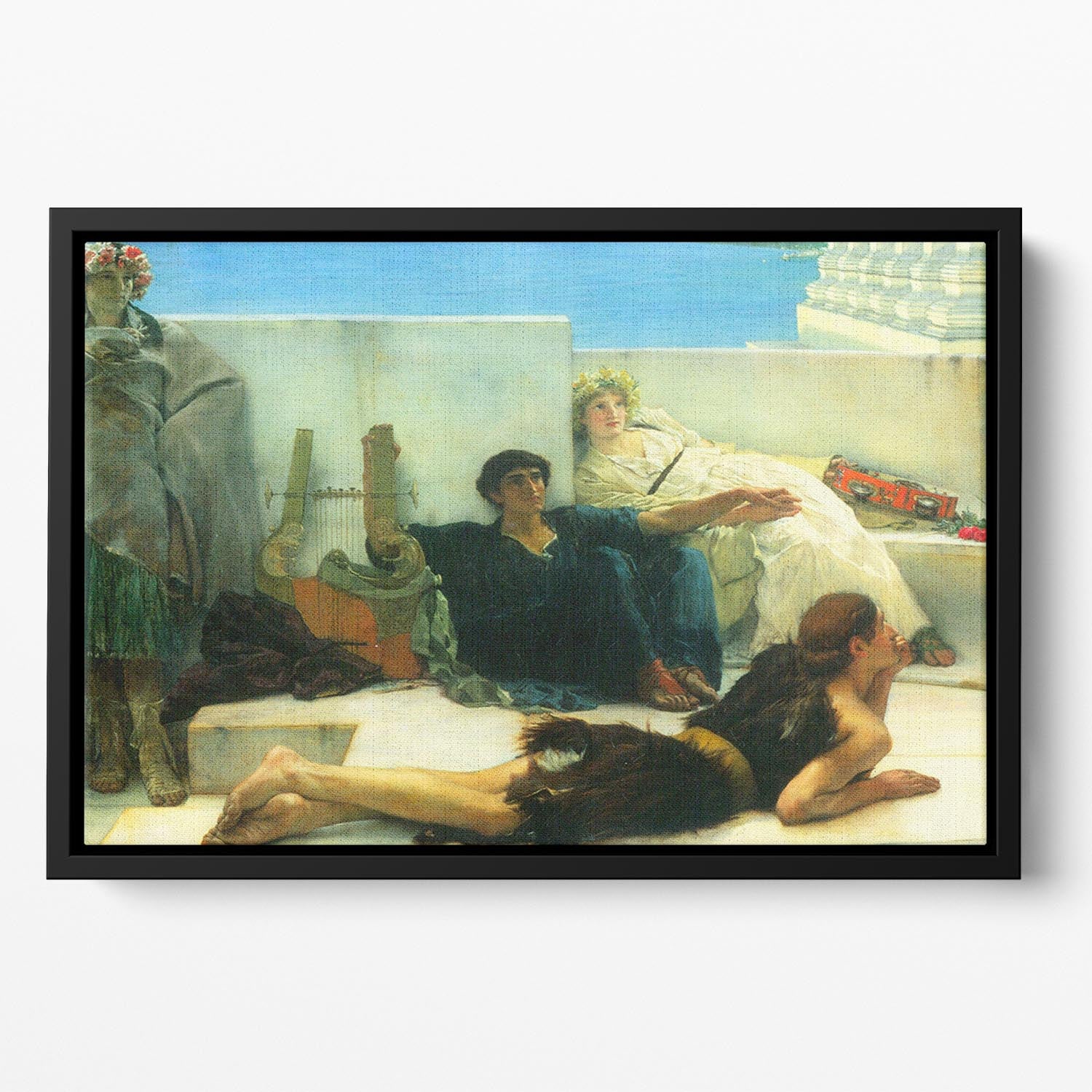 A reading of Homer detail 1 by Alma Tadema Floating Framed Canvas - Canvas Art Rocks - 2