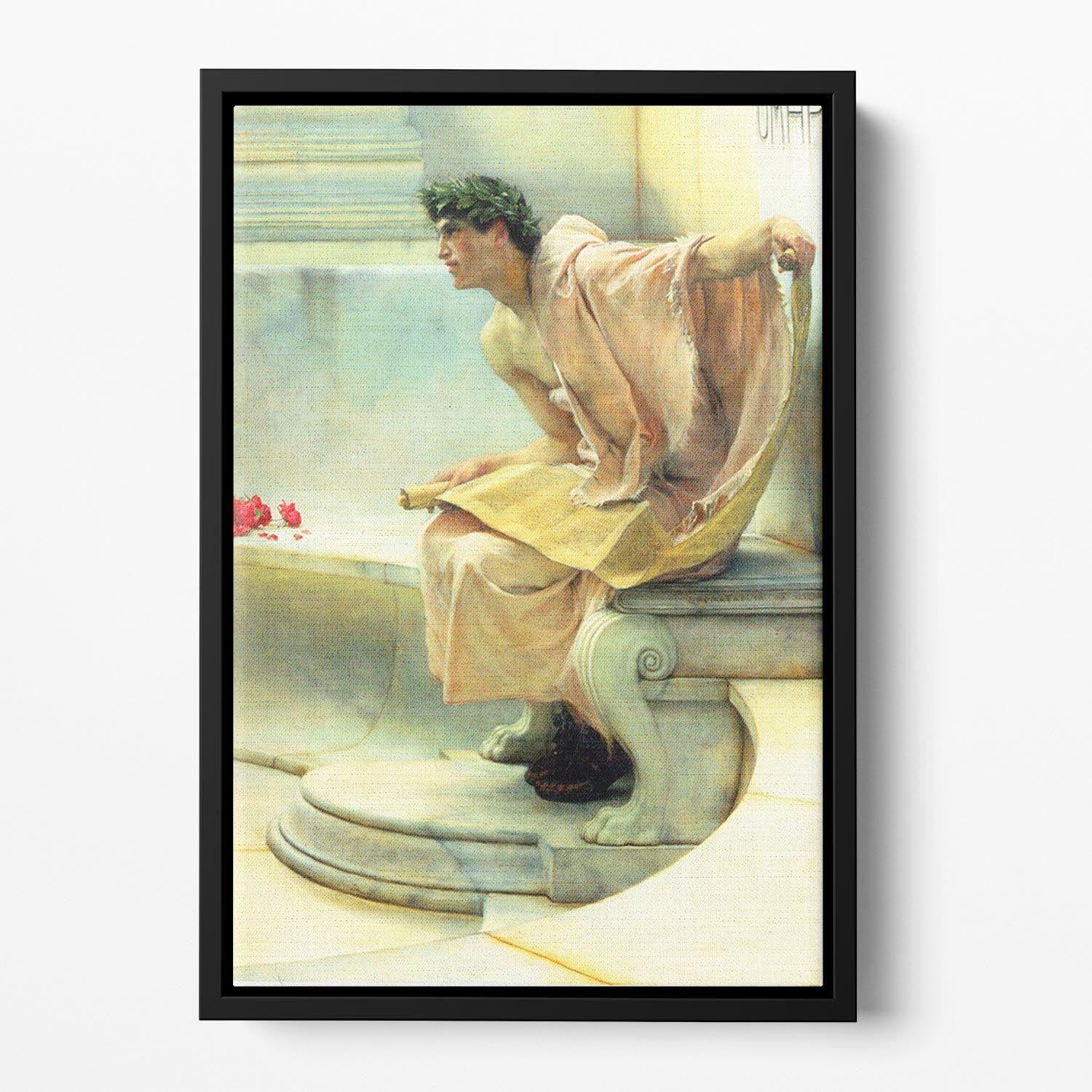 A reading of Homer detail 2 by Alma Tadema Floating Framed Canvas - Canvas Art Rocks - 2