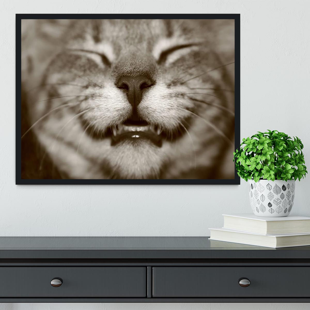 A smiling kitten Framed Print - Canvas Art Rocks - 2