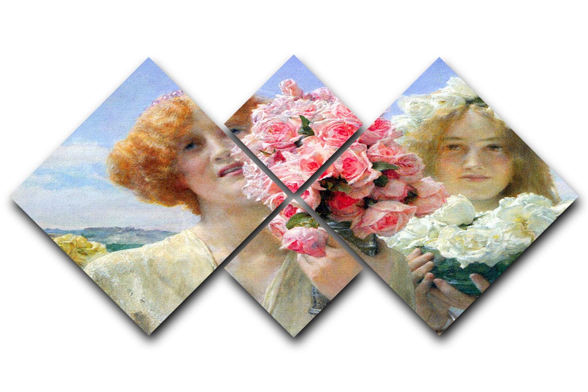 A summer offering by Alma Tadema 4 Square Multi Panel Canvas - Canvas Art Rocks - 1