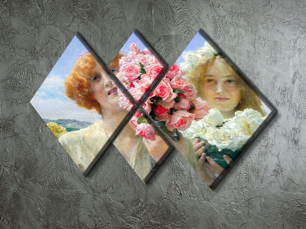 A summer offering by Alma Tadema 4 Square Multi Panel Canvas - Canvas Art Rocks - 2