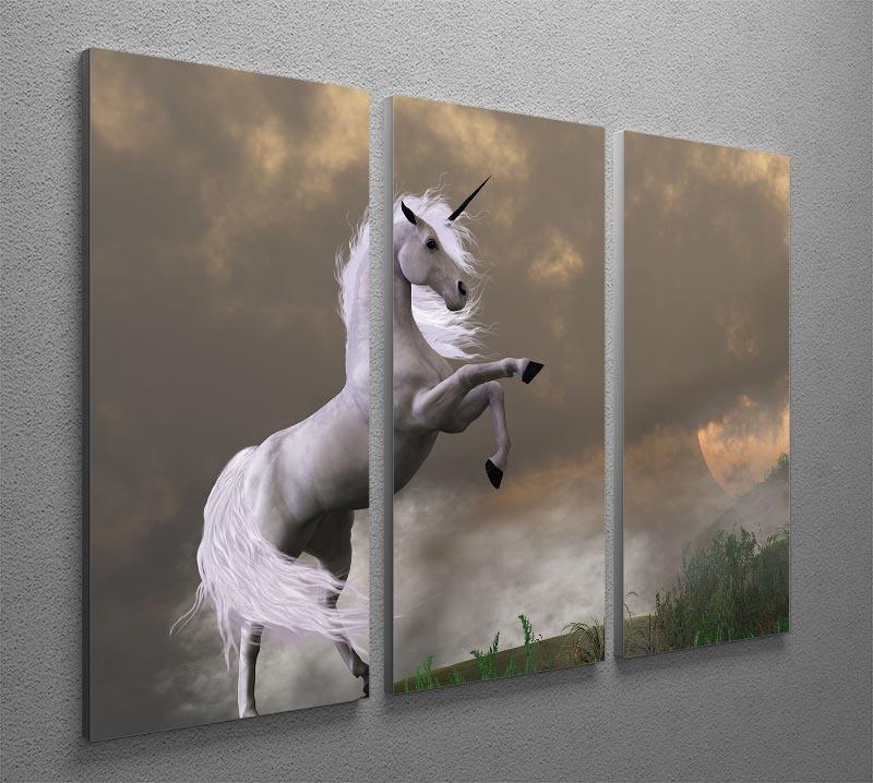 A unicorn stag asserts its power 3 Split Panel Canvas Print - Canvas Art Rocks - 2