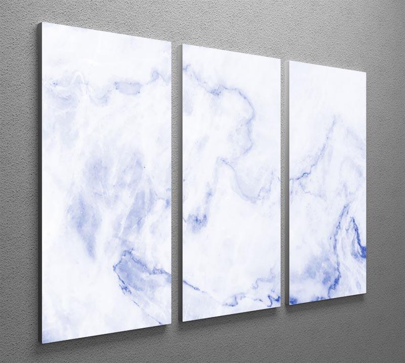Abstract blue marble patterned 3 Split Panel Canvas Print - Canvas Art Rocks - 2