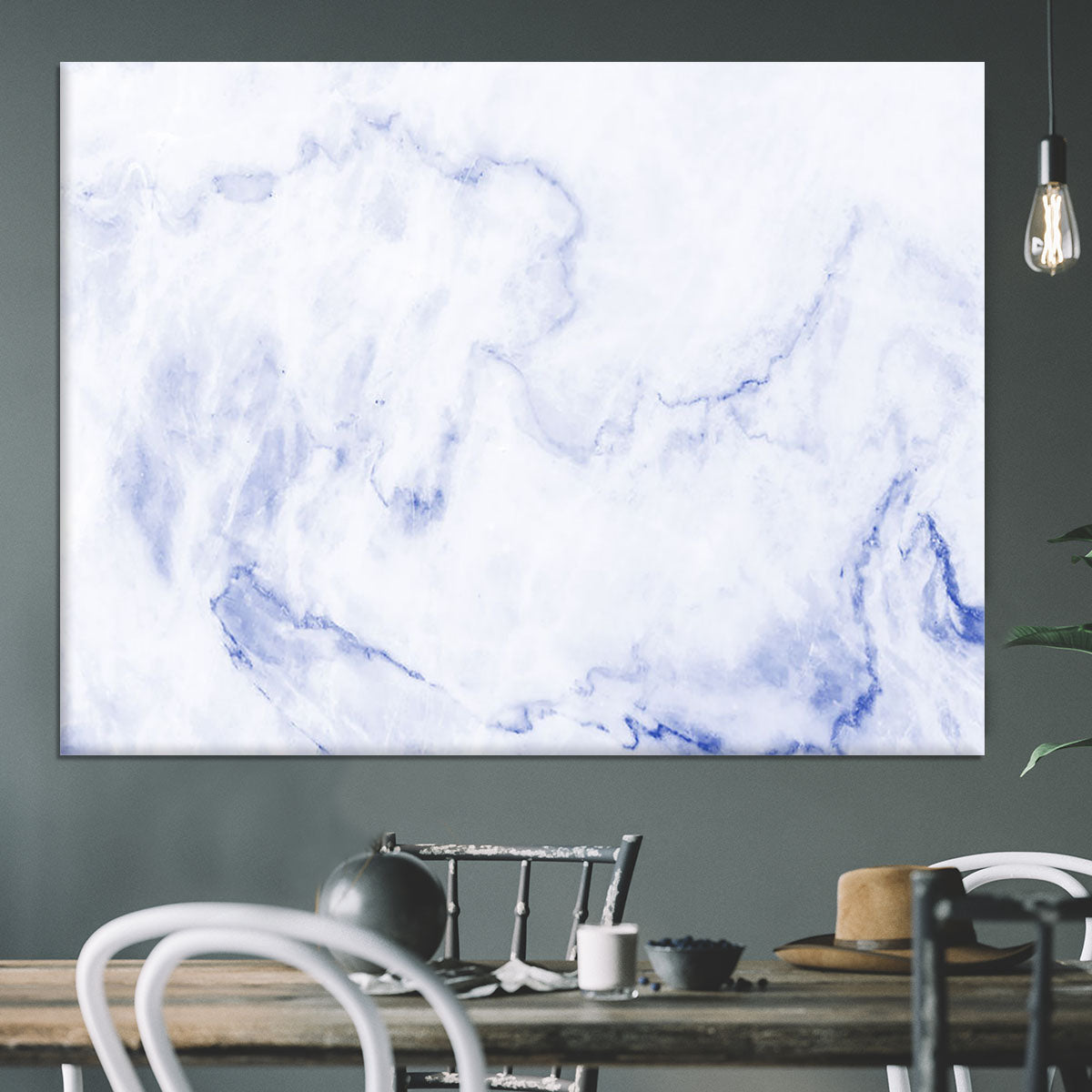 Abstract blue marble patterned Canvas Print or Poster - Canvas Art Rocks - 3