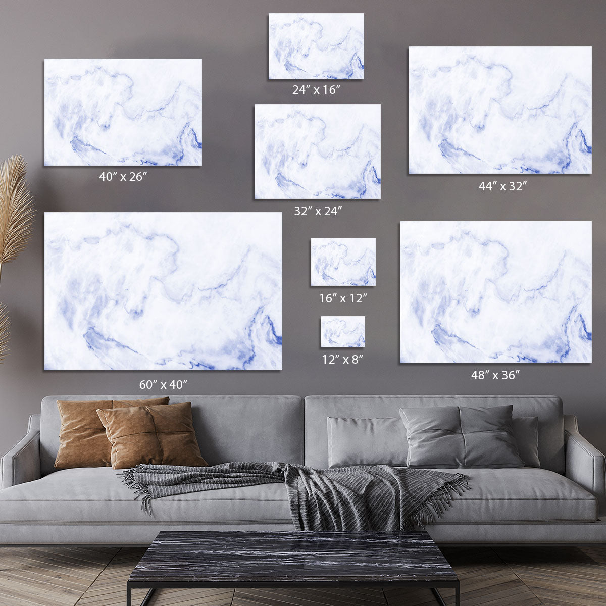 Abstract blue marble patterned Canvas Print or Poster - Canvas Art Rocks - 7
