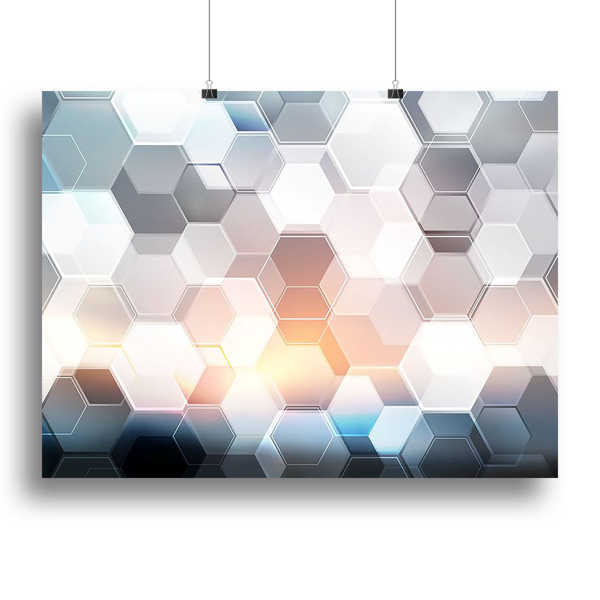 Abstract modern tech hexagon Canvas Print or Poster - Canvas Art Rocks - 2
