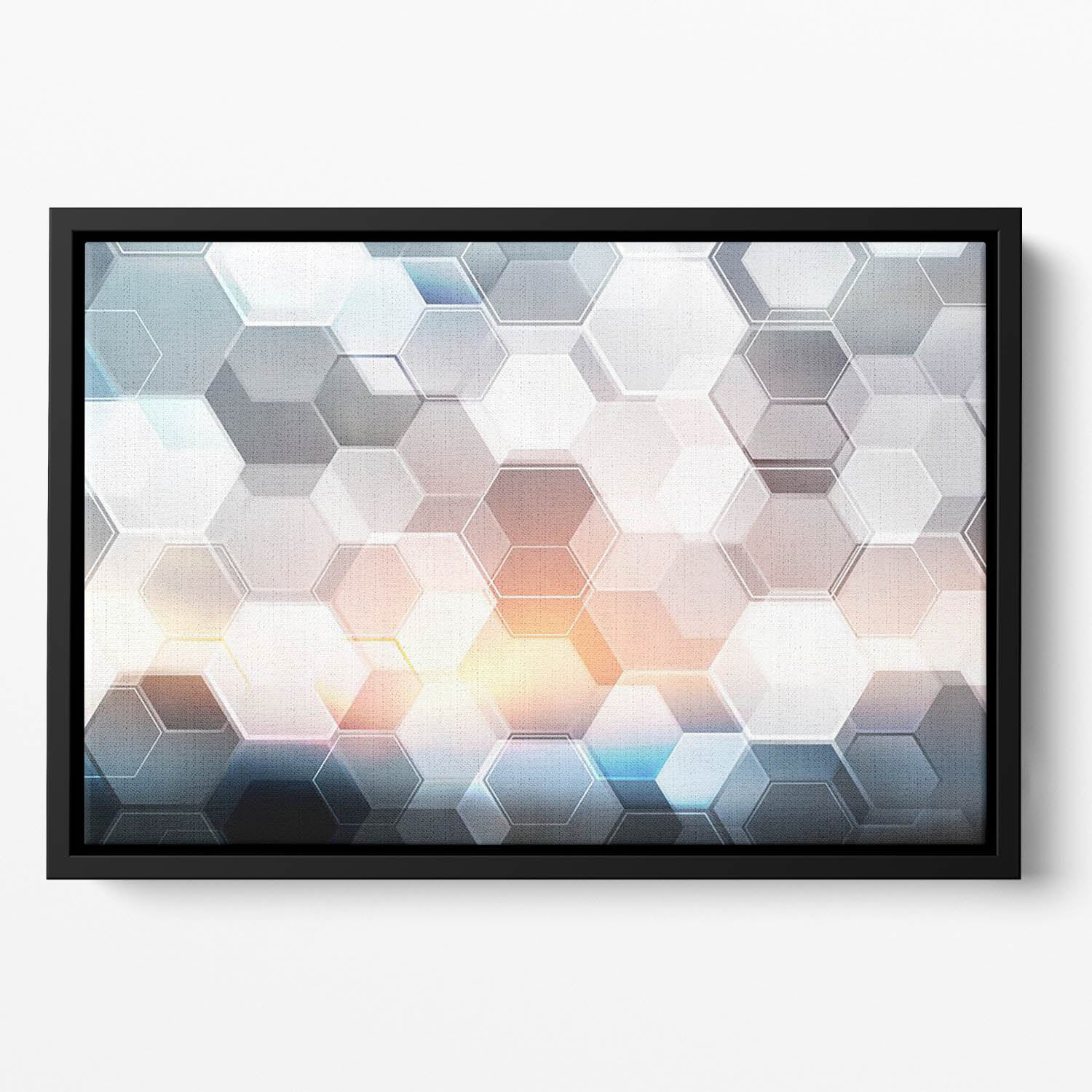 Abstract modern tech hexagon Floating Framed Canvas