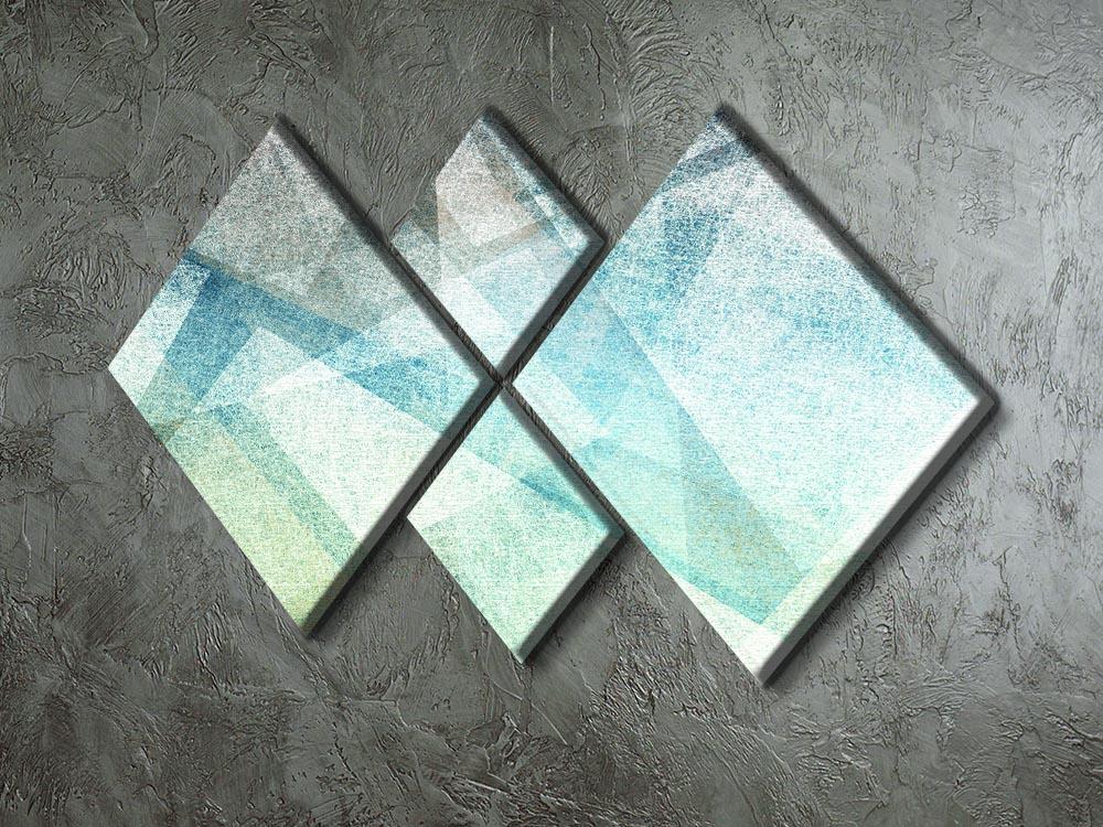 Abstract paper geometric 4 Square Multi Panel Canvas  - Canvas Art Rocks - 2