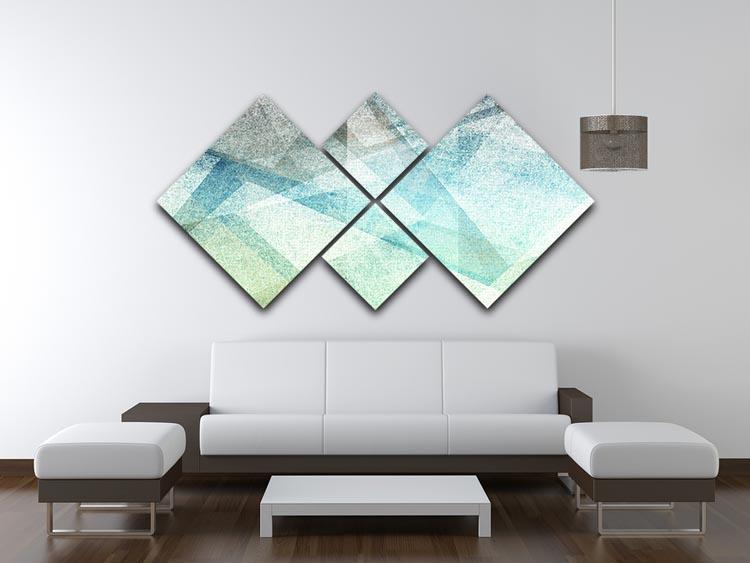 Abstract paper geometric 4 Square Multi Panel Canvas  - Canvas Art Rocks - 3
