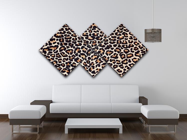 Abstract texture of leopard 4 Square Multi Panel Canvas  - Canvas Art Rocks - 3