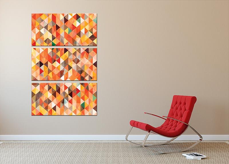 Abstract triangle seamless 3 Split Panel Canvas Print - Canvas Art Rocks - 2