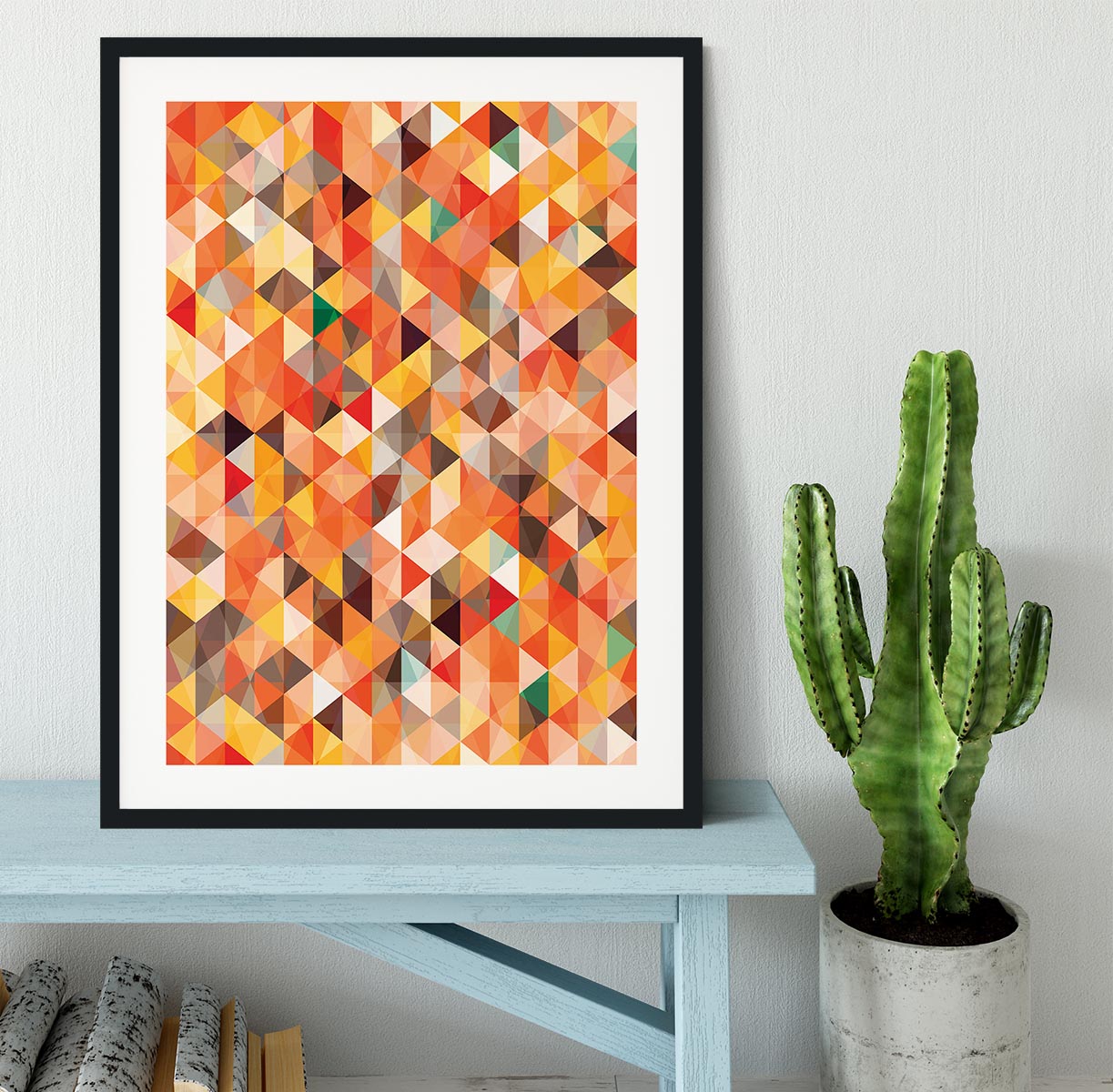 Abstract triangle seamless Framed Print - Canvas Art Rocks - 1