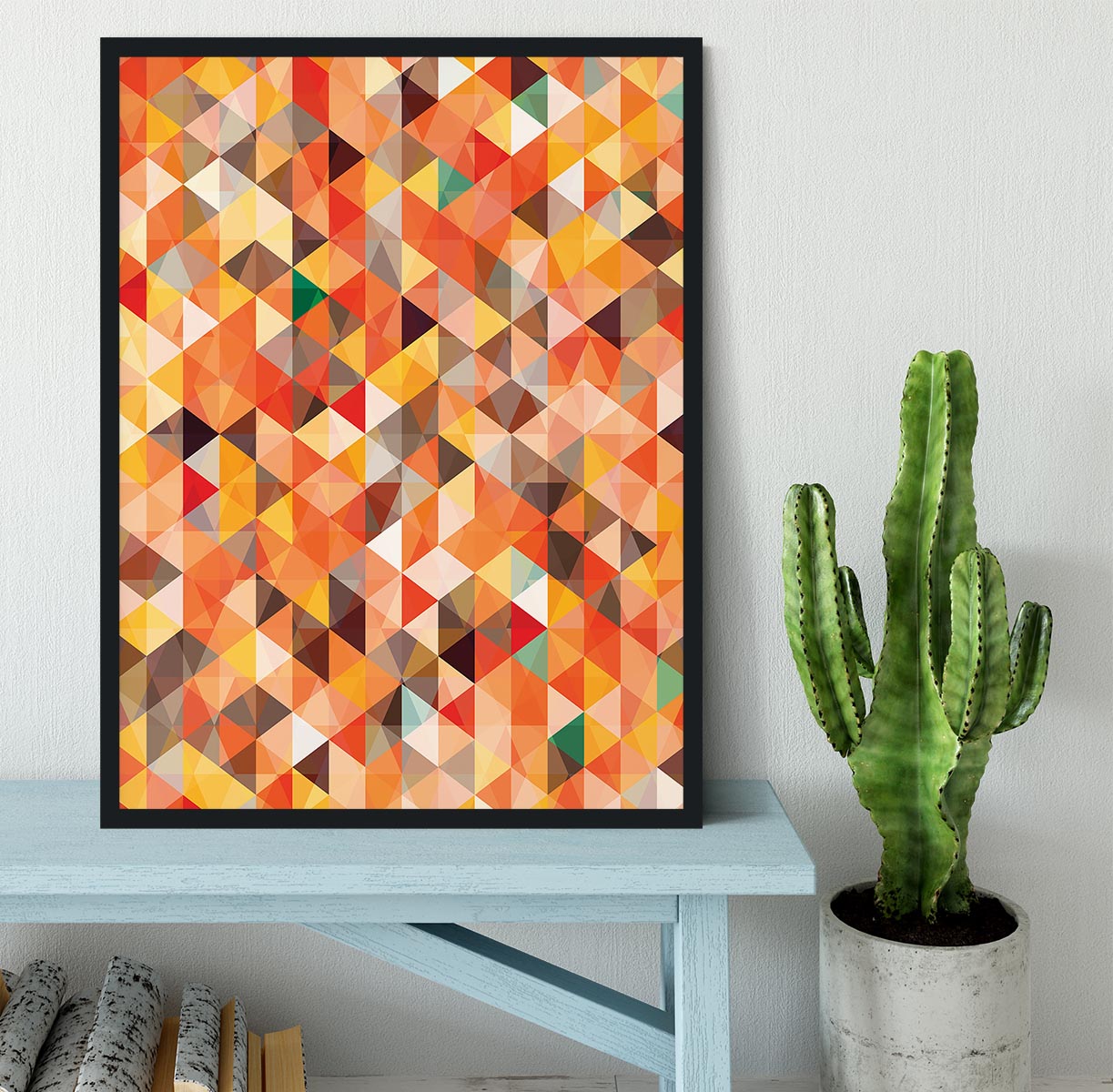 Abstract triangle seamless Framed Print - Canvas Art Rocks - 2