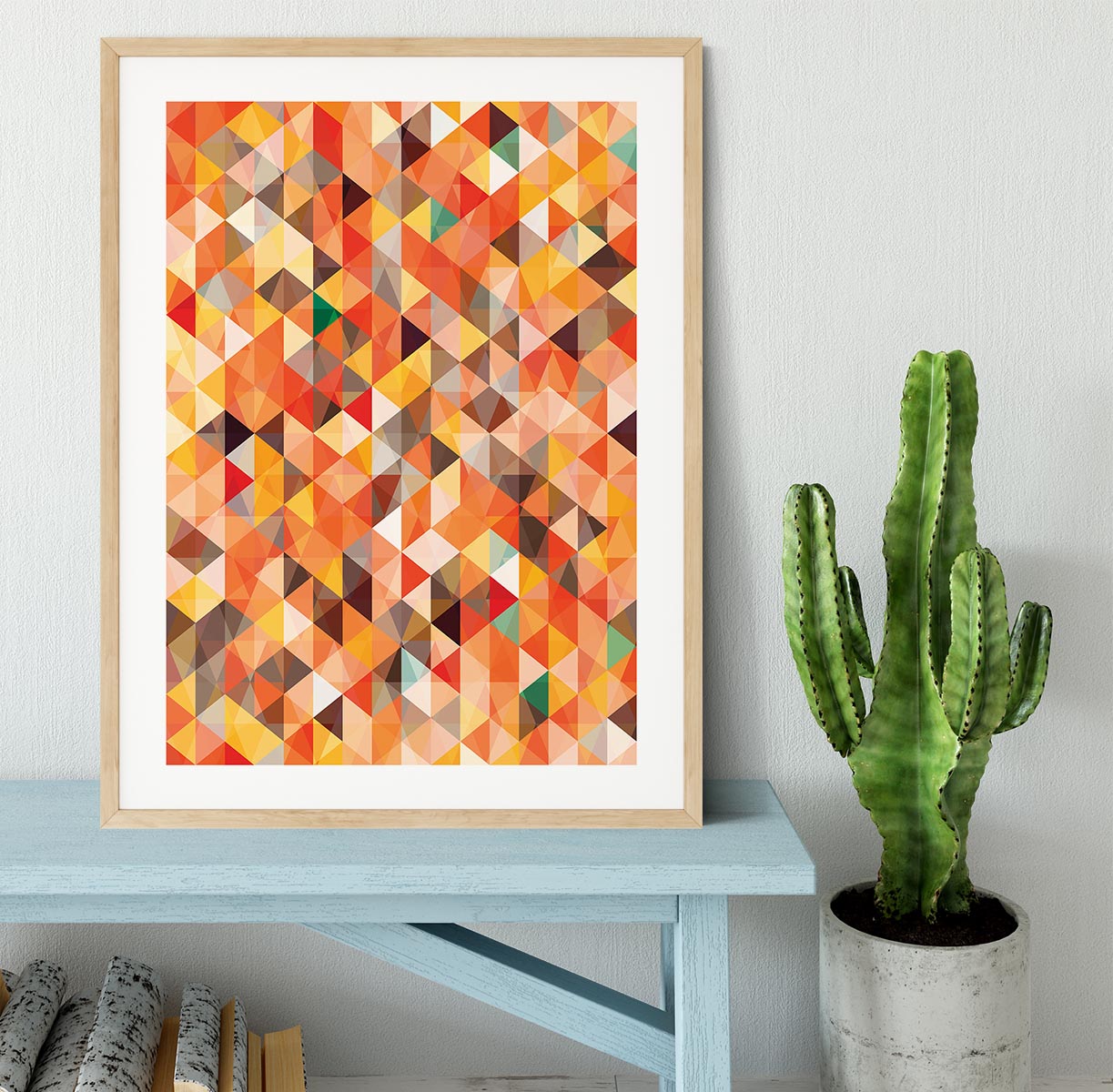 Abstract triangle seamless Framed Print - Canvas Art Rocks - 3