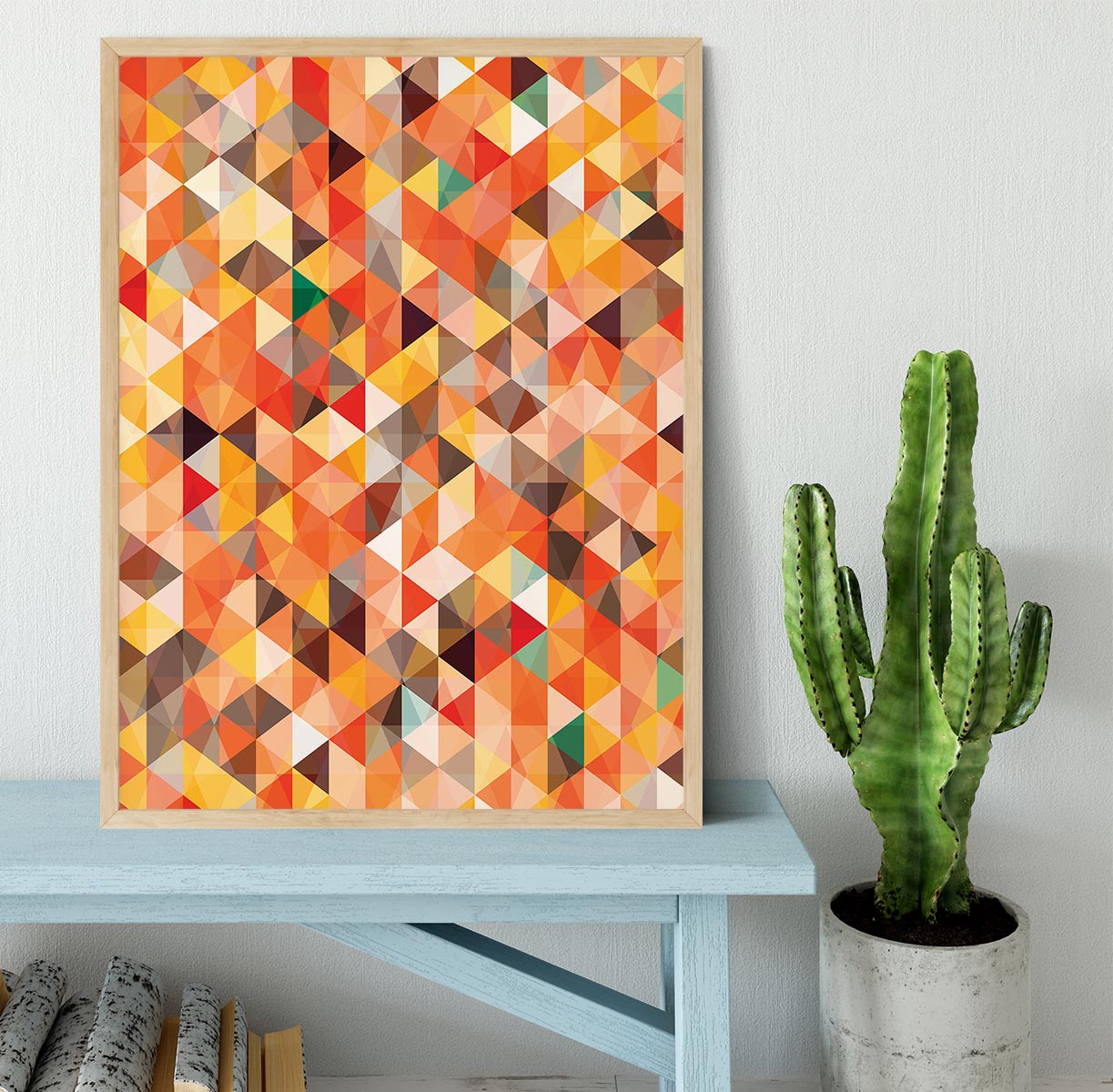 Abstract triangle seamless Framed Print - Canvas Art Rocks - 4