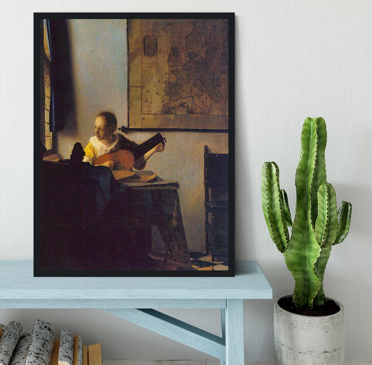 According to the player by Vermeer Framed Print - Canvas Art Rocks - 2
