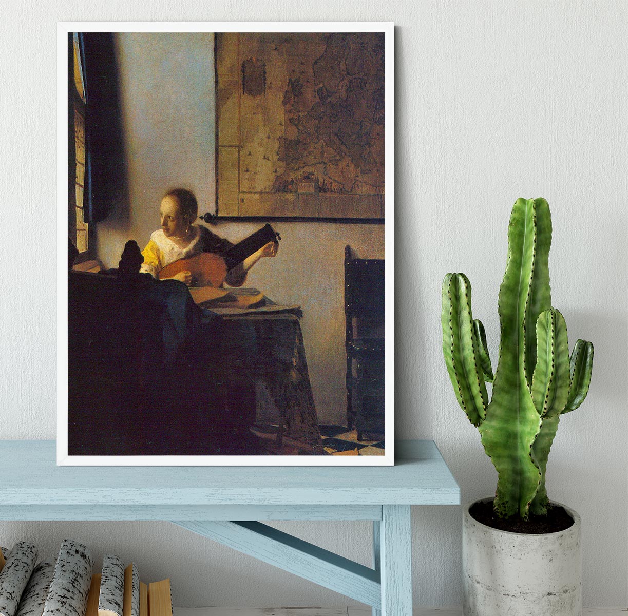 According to the player by Vermeer Framed Print - Canvas Art Rocks -6