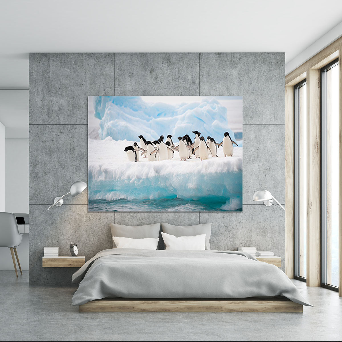 Adelie penguins colony on the iceberg Canvas Print or Poster - Canvas Art Rocks - 5
