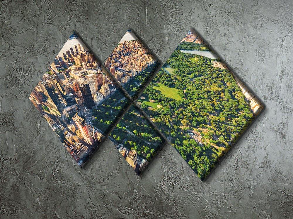 Aerial view looking north up Central Park 4 Square Multi Panel Canvas  - Canvas Art Rocks - 2