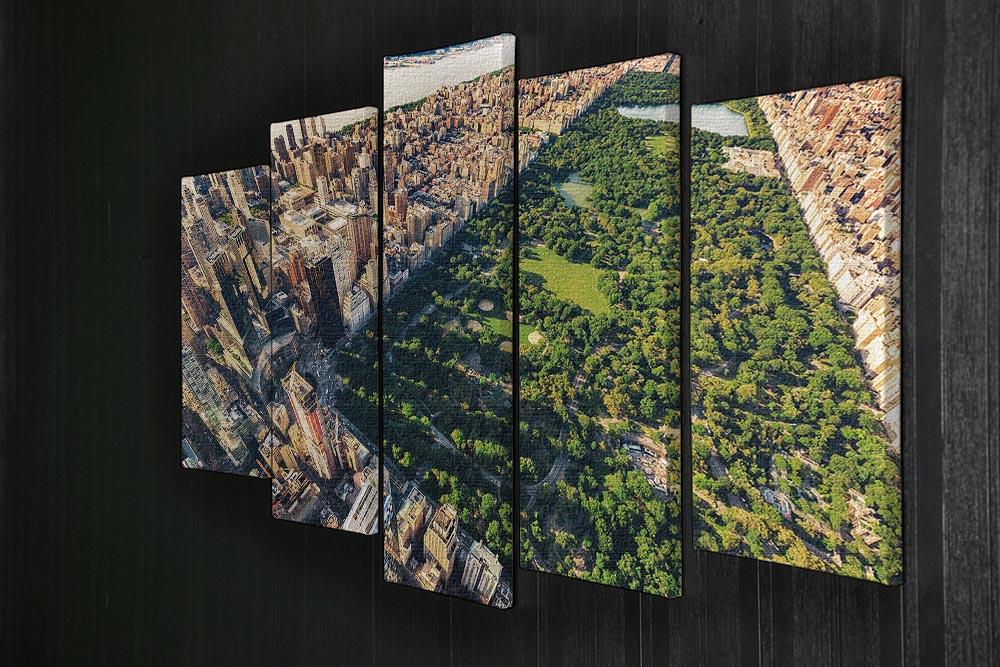 Aerial view looking north up Central Park 5 Split Panel Canvas  - Canvas Art Rocks - 2
