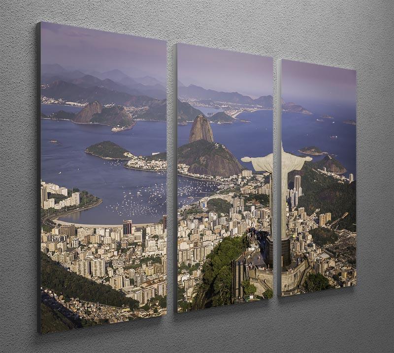 Aerial view of Christ and Botafogo Bay 3 Split Panel Canvas Print - Canvas Art Rocks - 2