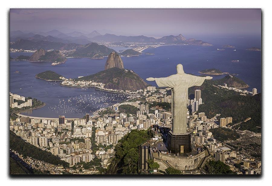 Aerial view of Christ and Botafogo Bay Canvas Print or Poster  - Canvas Art Rocks - 1