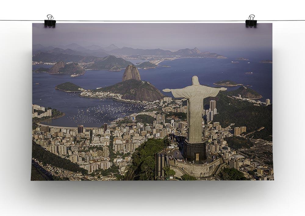 Aerial view of Christ and Botafogo Bay Canvas Print or Poster - Canvas Art Rocks - 2