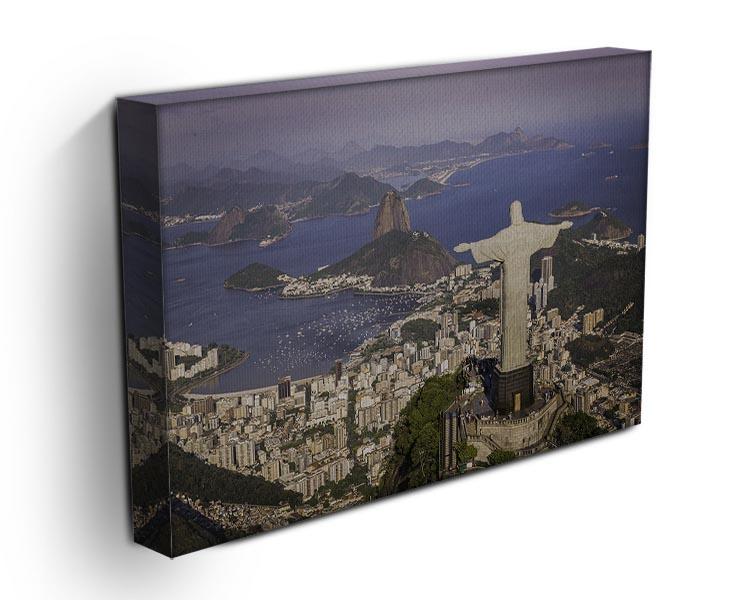 Aerial view of Christ and Botafogo Bay Canvas Print or Poster - Canvas Art Rocks - 3