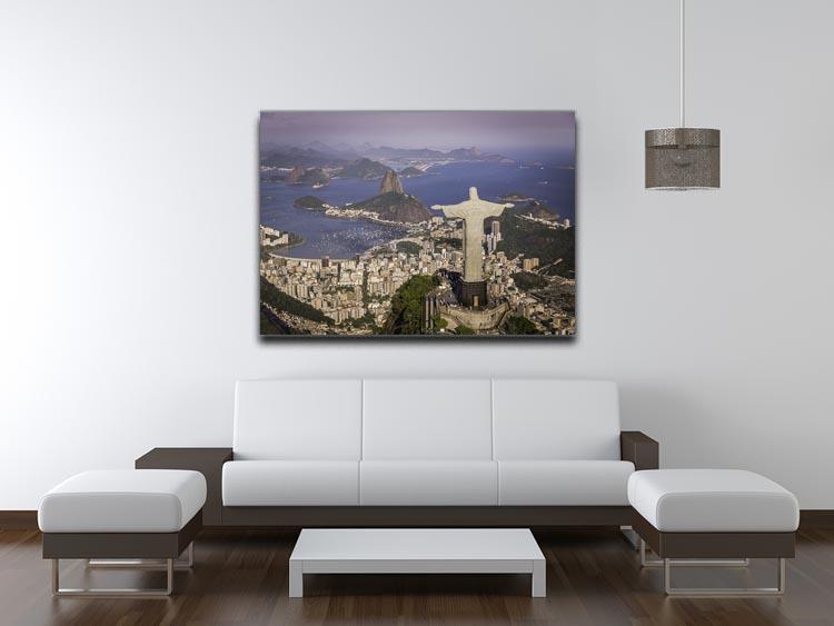 Aerial view of Christ and Botafogo Bay Canvas Print or Poster - Canvas Art Rocks - 4