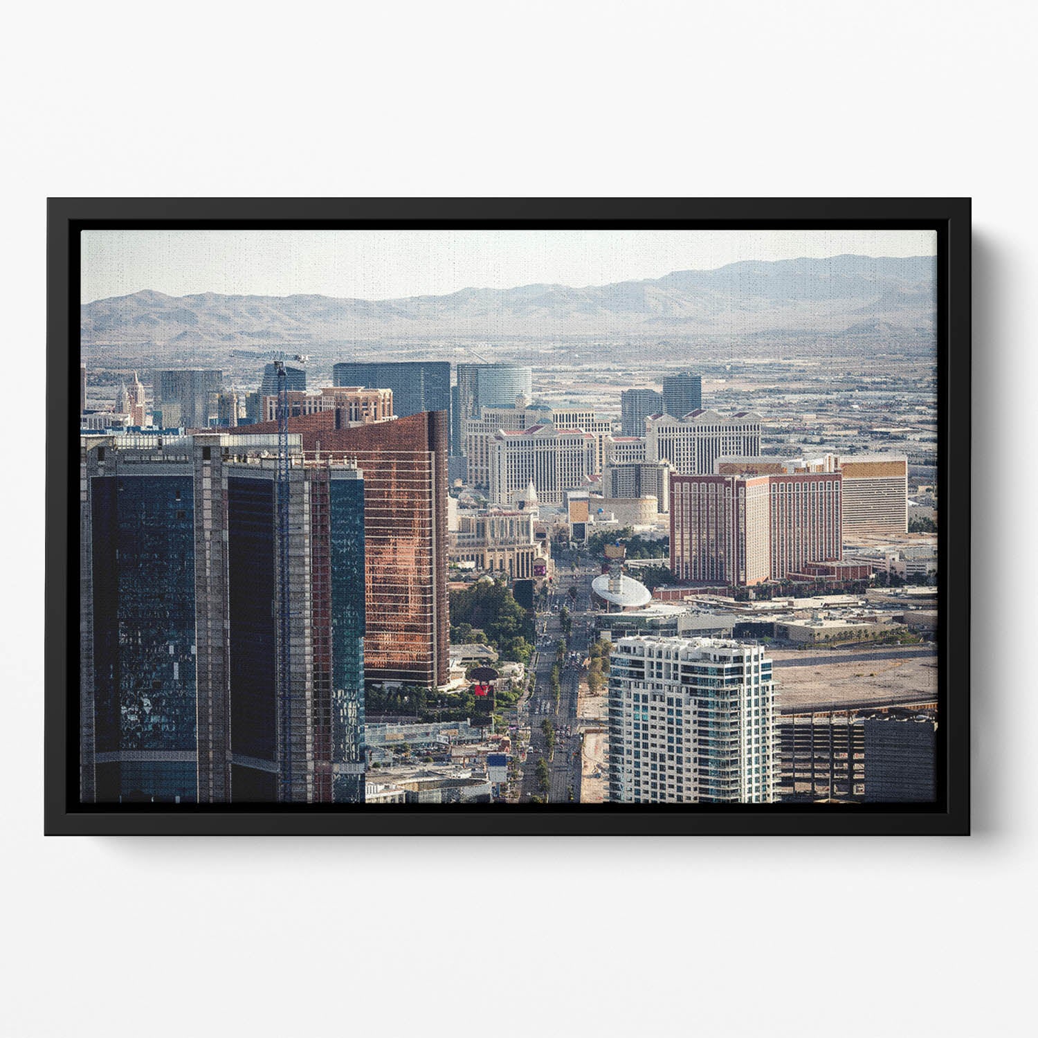 Aerial view of Las Vegas Floating Framed Canvas