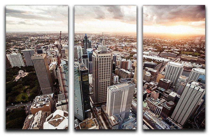 Aerial view of downtown Sydney at sunset 3 Split Panel Canvas Print - Canvas Art Rocks - 1
