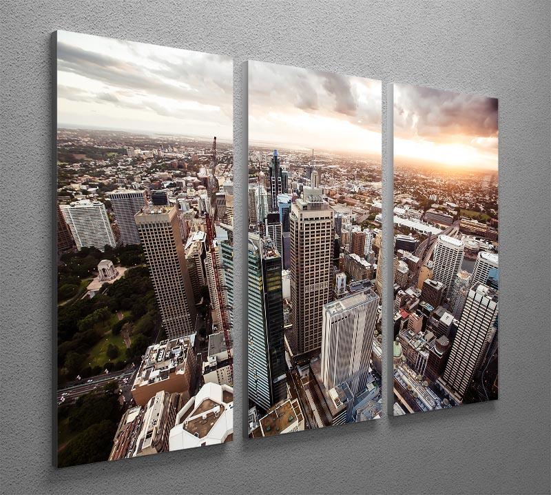 Aerial view of downtown Sydney at sunset 3 Split Panel Canvas Print - Canvas Art Rocks - 2