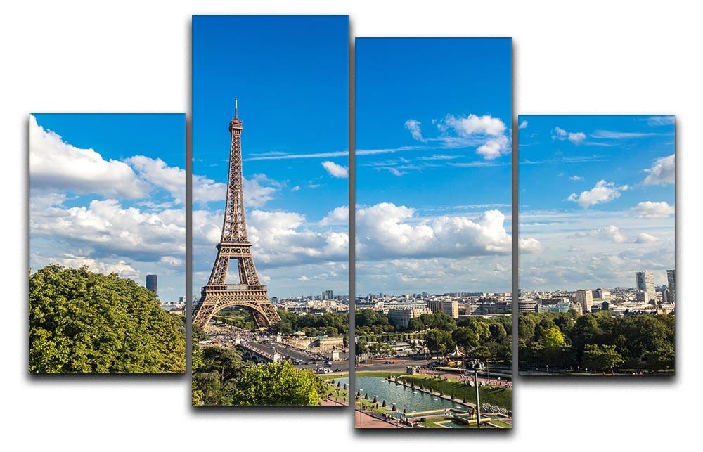 Aerial view of the Eiffel Tower 4 Split Panel Canvas  - Canvas Art Rocks - 1