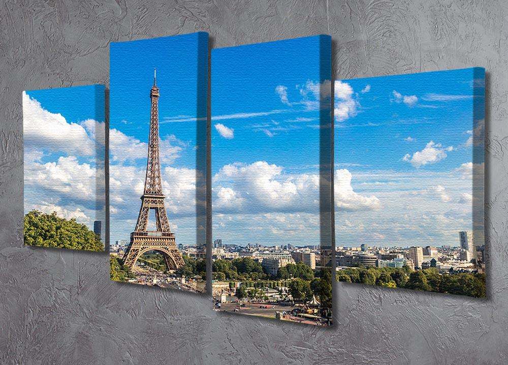 Aerial view of the Eiffel Tower 4 Split Panel Canvas  - Canvas Art Rocks - 2