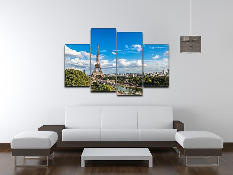 Aerial view of the Eiffel Tower 4 Split Panel Canvas  - Canvas Art Rocks - 3