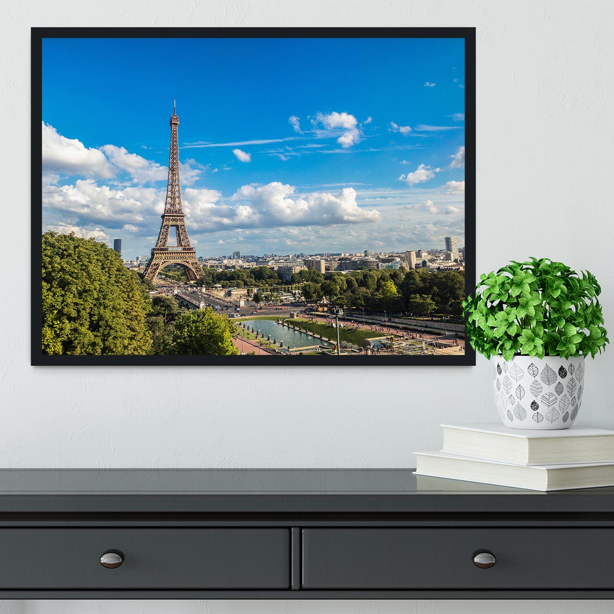 Aerial view of the Eiffel Tower Framed Print - Canvas Art Rocks - 2