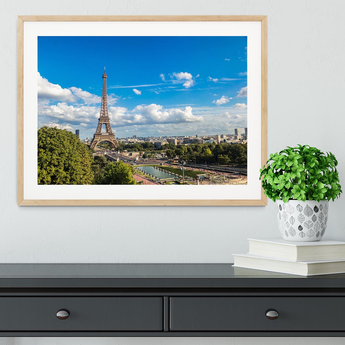 Aerial view of the Eiffel Tower Framed Print - Canvas Art Rocks - 3