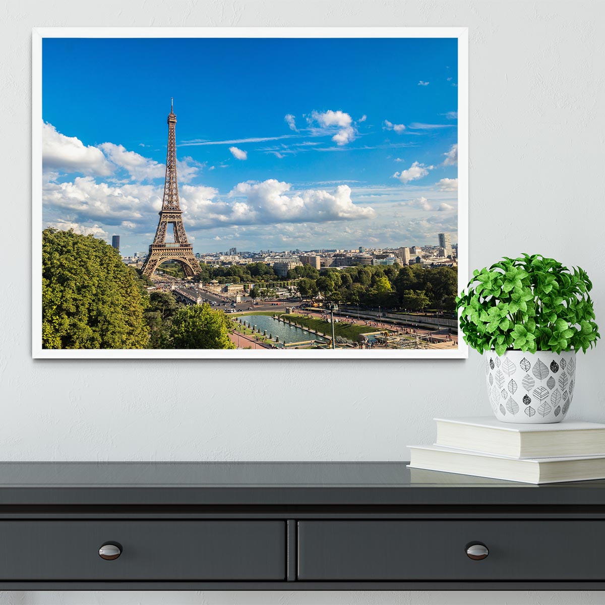Aerial view of the Eiffel Tower Framed Print - Canvas Art Rocks -6