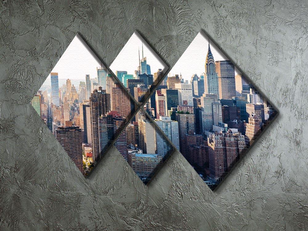 Aerial view of the New York City 4 Square Multi Panel Canvas  - Canvas Art Rocks - 2