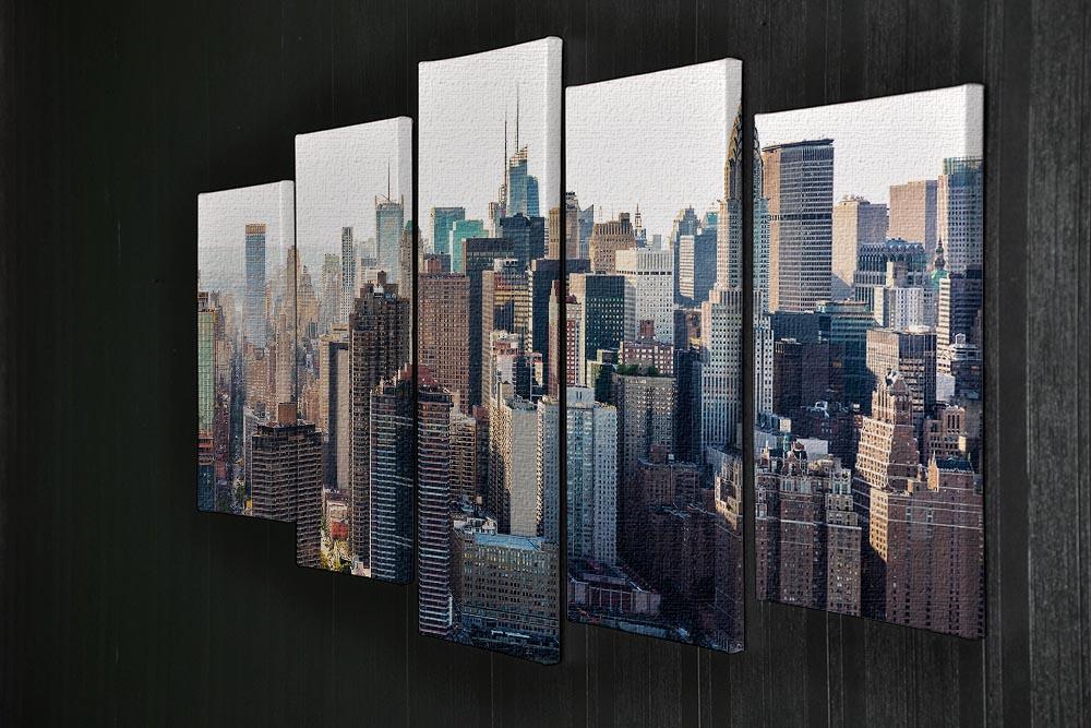 Aerial view of the New York City 5 Split Panel Canvas  - Canvas Art Rocks - 2